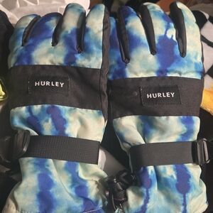 Hurley Blue and Black Gloves